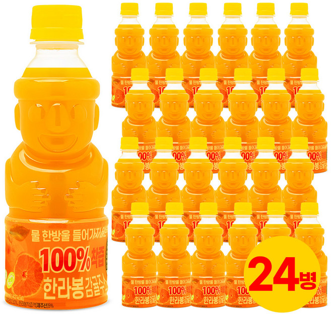 제주썬 착즙 한라봉감귤주스, 24개, 320ml