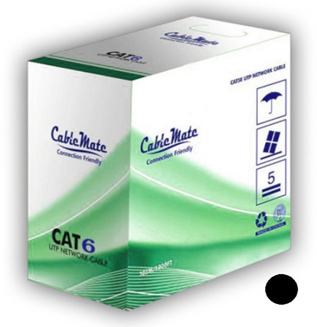 케이블메이트 CAT6 305M 블랙 단선 UTP 랜케이블 랜선 시공용 납품용, cat.6 블랙, 1개