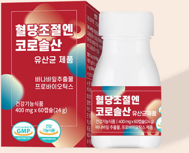 혈당조절엔 코로솔산 유산균 400mg x 60cap, 1개, 60정