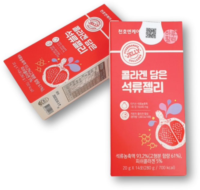 1+1 천호엔케어 콜라겐 담은 석류젤리 28포 저분자콜라겐 Collagen 석류농축액 이너뷰티 스틱형 젤리, 14개입, 2개