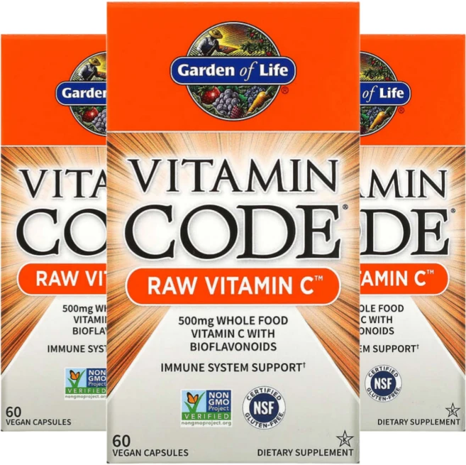가든오브라이프 비타민 Code RAW C 비건 캡슐 60정, 3개 - 쿠팡
