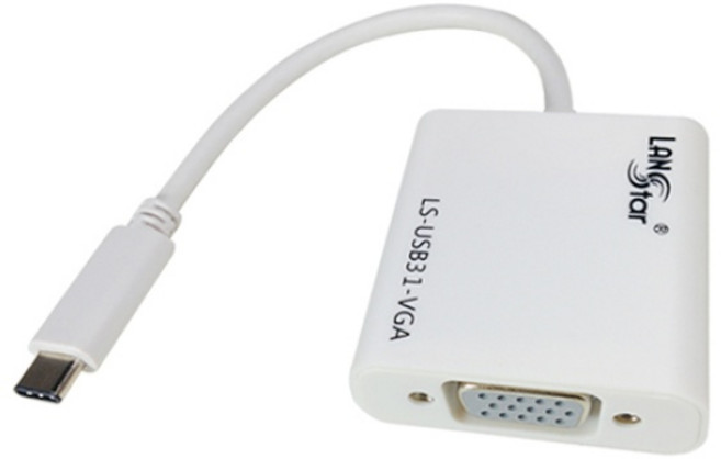 (LANStar) 랜스타 USB Type-C to VGA 컨버터 오디오 미지원 (LS-USB31-VGA) (화이트), 422608, 1개