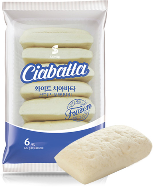 삼립 냉동 화이트 치아바타(6입) *3봉/무료배송, 420g, 3개