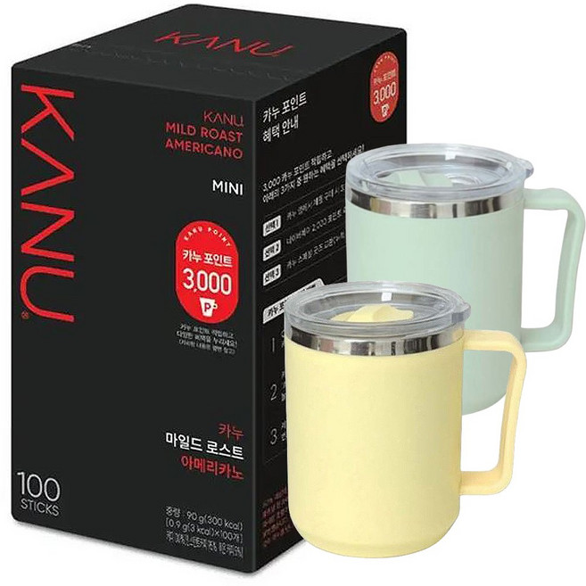 카누 미니 마일드 로스트 100T + 스텐머그 증정, 1개, 100개입, 900mg