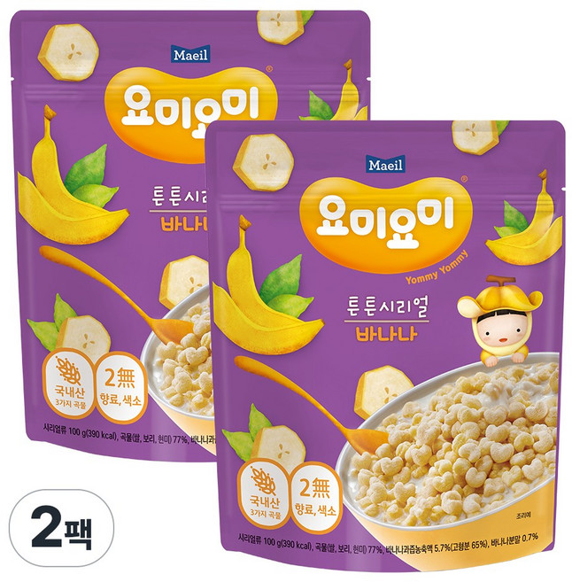 요미요미 튼튼시리얼, 100g, 2개, 바나나