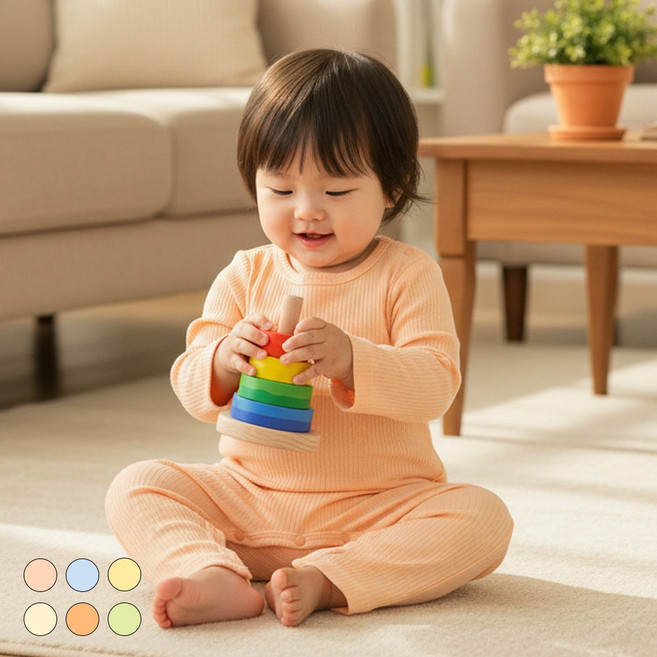 5+1 베베라온 아기 우주복 신생아 백일 돌 긴팔 출산선물 룸퍼