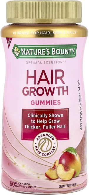 너무좋습니다 Nature's Bounty 모발 성장 촉진 구미젤리 복숭아 망고 구미젤리 60개 어깨를언제나 활짝펴세요, NaturesBounty모발성장촉진구미젤리복숭아망고구미 - 쿠팡