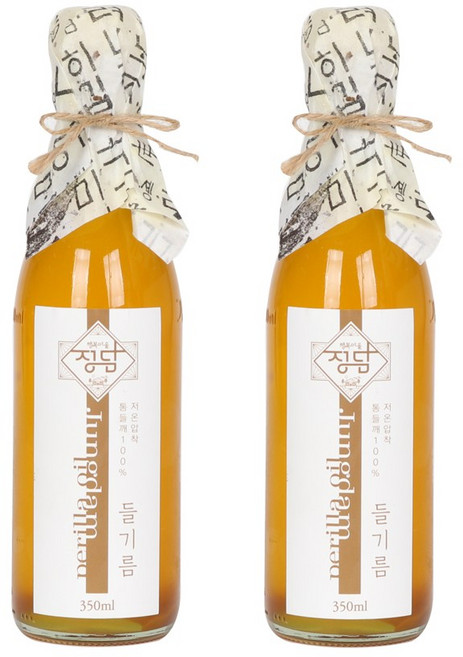 정담행복마을 저온압착 들기름, 2개, 350ml