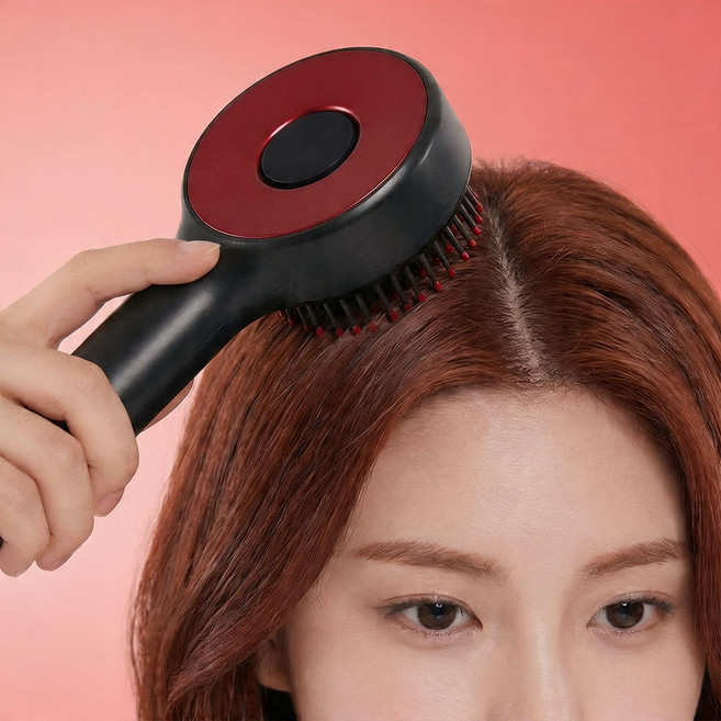 미오데칼코마니 다모아 EMS 두피 마사지기 헤어부스터 브러쉬 저주파 앰플분사 지압 헤어관리, 화이트