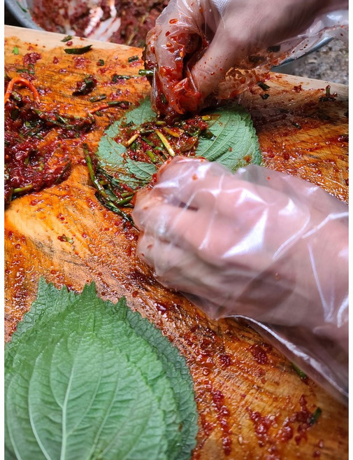 해남땅끝모녀반찬 깻잎무침, 500g, 1개