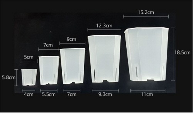 투명 삽목화분 - 슬릿분 롱슬릿분 삽목분 플라스틱화분 투명포트, 반투명 롱슬릿 (미니) 10개, 1개