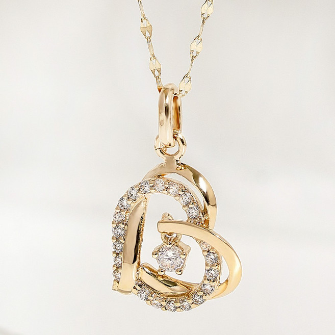 루이델라 14K/18K 체인+도금 펜던트 여성 심플 데일리 하트 카미유 목걸이