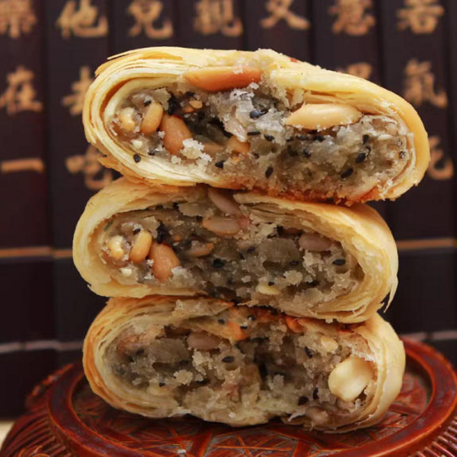 월병 옛날 검은깨소 스낵 간식 만쥬 옛날과자, 16개, 60g