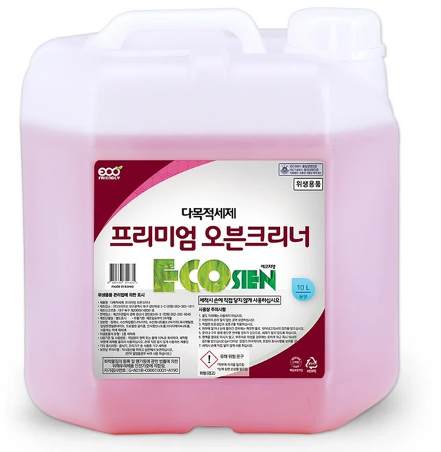 에코프렌들리 오븐크리너 주방 후드 청소 기름때제거 다목적클리너, 10L, 1개 - 쿠팡