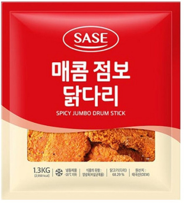 사세 매콤점보 닭다리 통다리치킨 튀김 매콤후라이드, 1개, 1.3kg