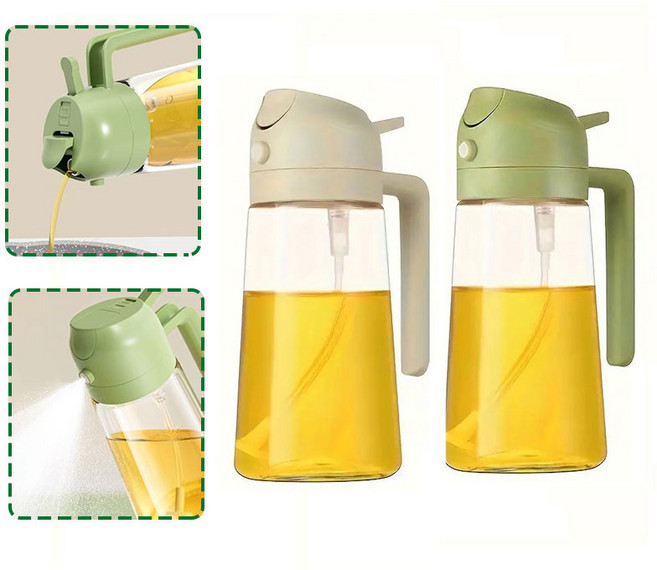 Oyoson 오일 스프레이 용기 2way 방식(건 타입+붓는 타입) 고급형, 혼합, 470ml, 2개