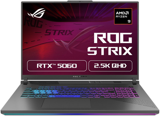 에이수스 2025 ROG 스트릭스 G18 라이젠9 라이젠 9000 시리즈 지포스 RTX 5060, Eclipse Gray, 2TB, 32GB, Free DOS, G814FM-S9020