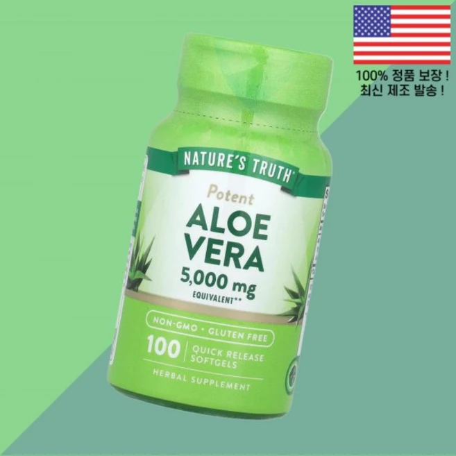 네이처스 트루스 알로에 베라 5000mg 퀵 릴리스 소프트젤 캡슐 100정 Nature's Truth Aloe Vera 100 Quick Release Softgels, 1개 - 쿠팡