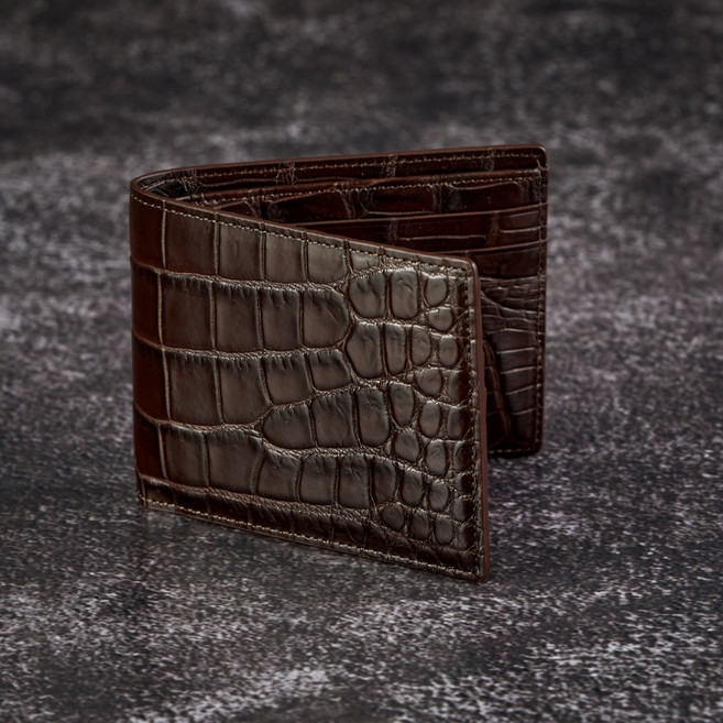 더퀴르 남자 블랙라벨 악어가죽 반지갑 남성 가죽 지갑