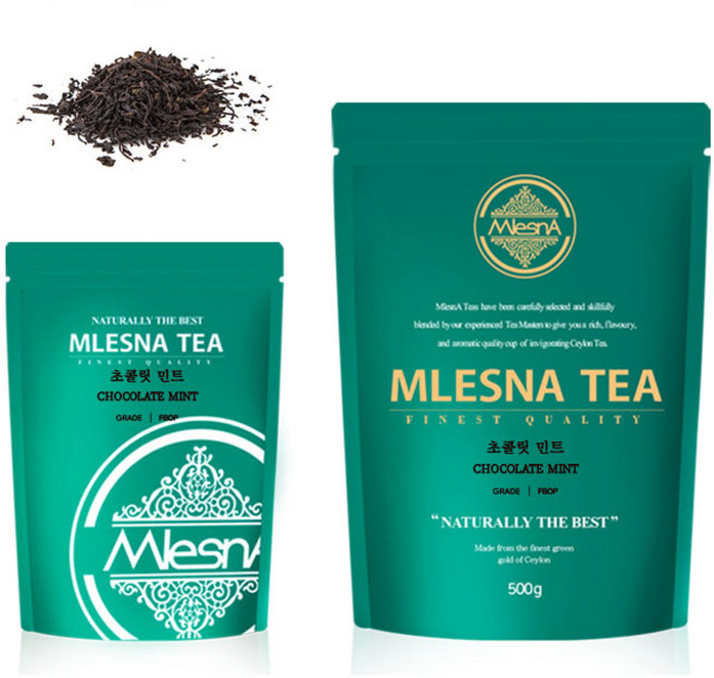 [믈레즈나] 초콜릿 민트향 100g. 500g 잎차대용량, 100g, 1개, 100g, 1개입