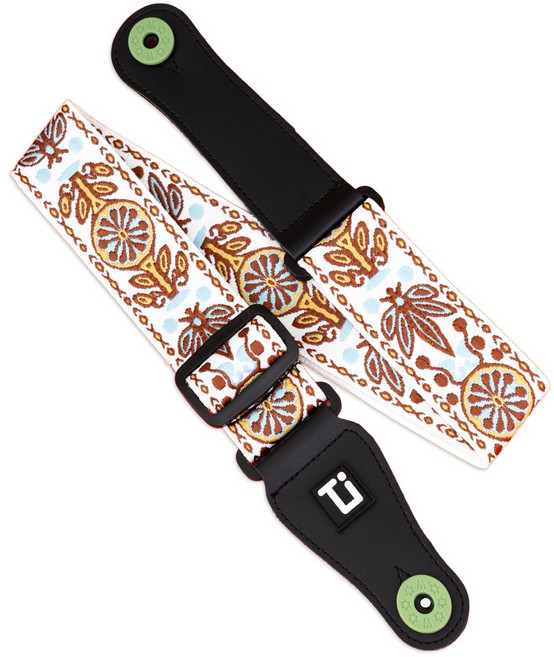 티올리 정품 자카드 기타스트랩(스트랩락 포함) 어쿠스틱기타 일렉 베이스 우쿨렐레 어깨끈, White Pine (3), 1세트