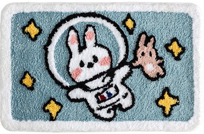 Soaring Pig 홈플라워 극세사 주방 욕실 미끄럼방지 매트, 40*60CM, G, 1개