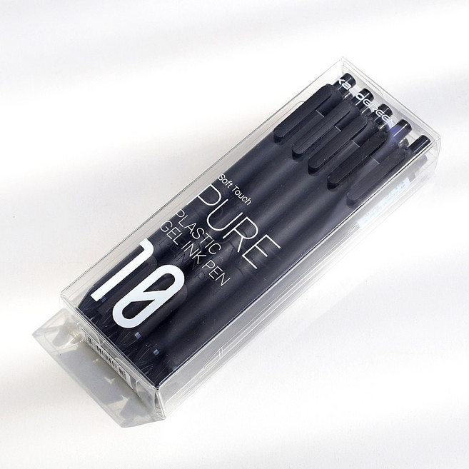 카코 소프트 젤펜 블랙 10개입 세트 KACO 중성펜 필기구, 02.카코 블랙 PVC 필통 세트