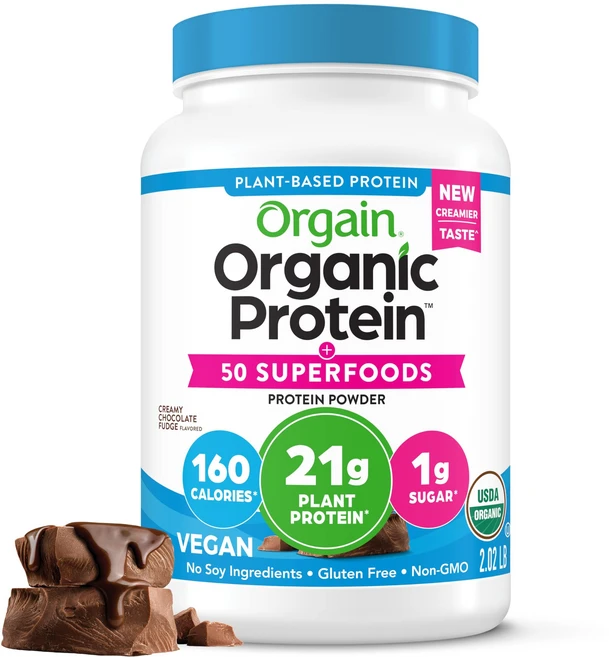 올게인 오가닉 프로틴 50 슈퍼푸드 파우더 크리미 초콜릿 퍼지 918g, 크리미 초콜릿 퍼지 단백질 및 슈퍼푸드, 1개 - 쿠팡