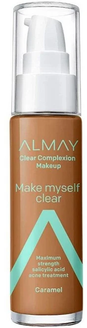 Almay 클리어 컴플렉션 메이크업 매트 피니쉬 리퀴드 파운데이션 500 내추럴 오커 1온스 살리실산 함유 저자극성 무향, 800 Caramel, 1, 30ml - 쿠팡