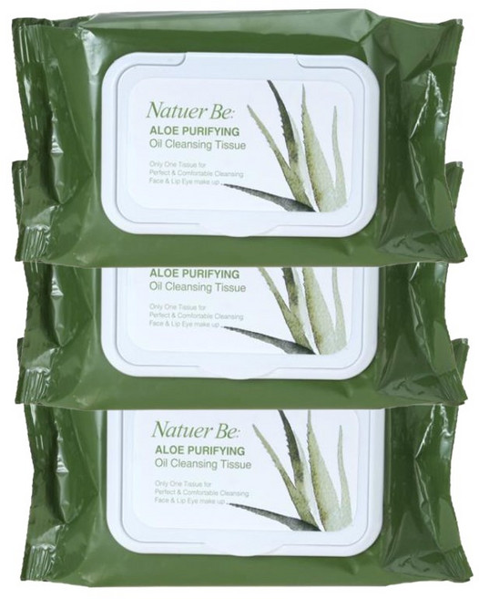 엔프라니(ENPRANI) 엔프라니 네추어비 알로에 퓨리파잉 오일 클렌징 티슈 x 3개, 60매입