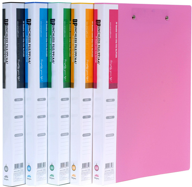 PP 더블펀치리스 화일 파일철 PP더블레버파일 양쪽레버 PP파일 서류철 A4, 녹색10개