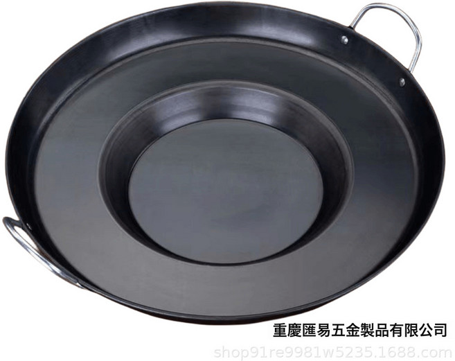 DFMEI 烙鍋家用商用擺攤涮烤一體平底不易粘凹凸豆腐炸土豆加厚烙鍋, 1個