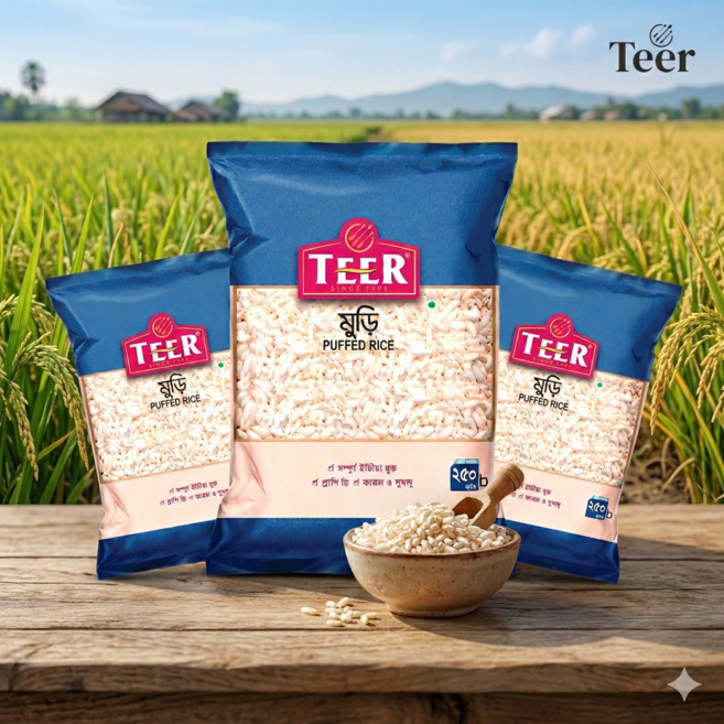 Teer Puffed Rice Muri 퍼피드 라이스 쌀과자 뻥튀기, 250g, 1개