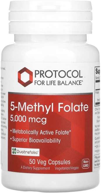 Protocol for Life Balance 5-메틸 엽산 5000mcg 베지 캡슐 50정, ProtocolforLifeBalance5메틸엽산500, 1개 - 쿠팡