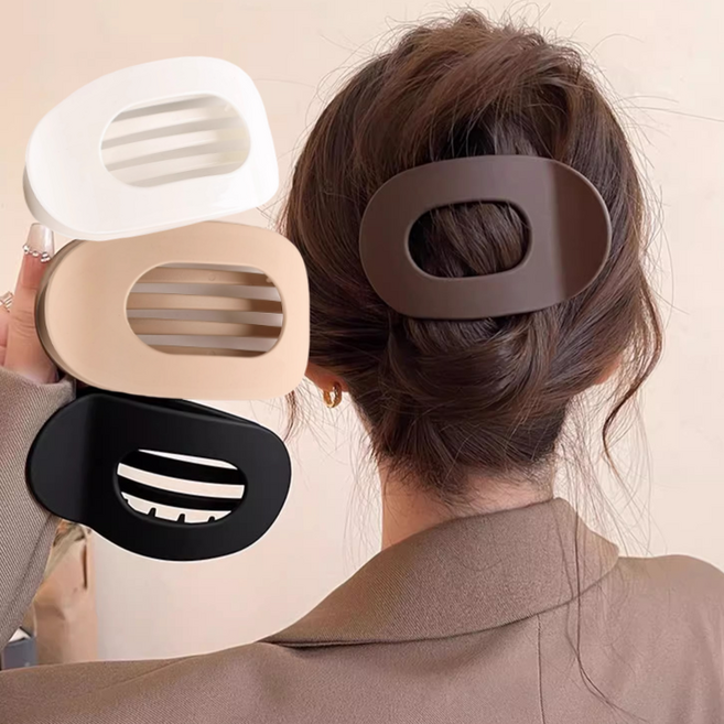 소이린 무광 오벌 올림머리 헤어 집게핀 4개세트