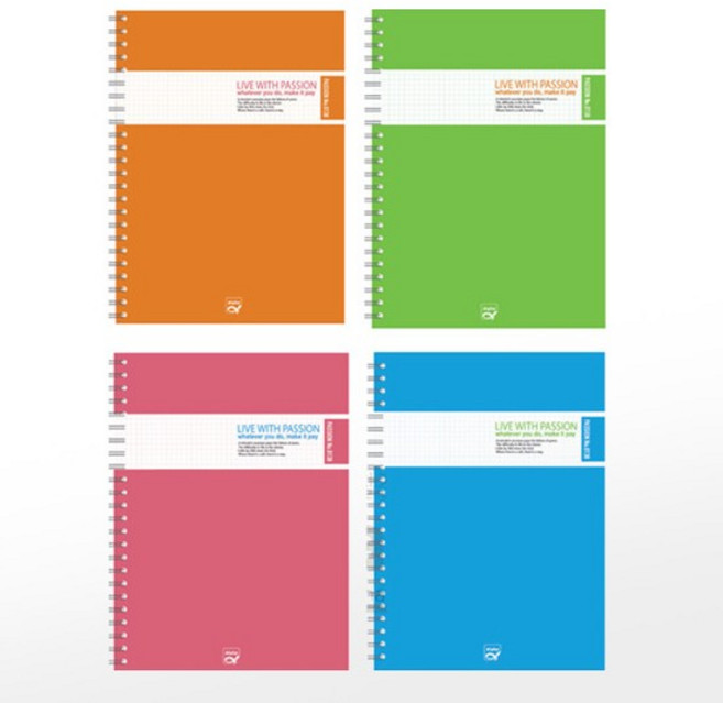 [알파] 스프링노트PP클리어200044매유선190x260mm, [2246510]핑크