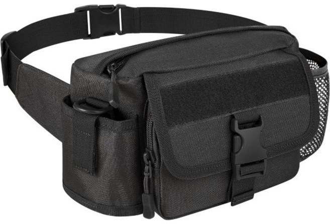 등산 힙색 하이킹 아웃도어 캠핑 가방 전술 패니 팩 케틀 슬리브 탄성 네트가 있는 방수 남성 허리 조절 가능한 휴대용 야외 사이클링 러닝 여행용, Gray, Gray