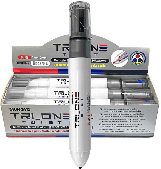 세필 보드펜 멀티3색 6p세트 보드 마카펜
