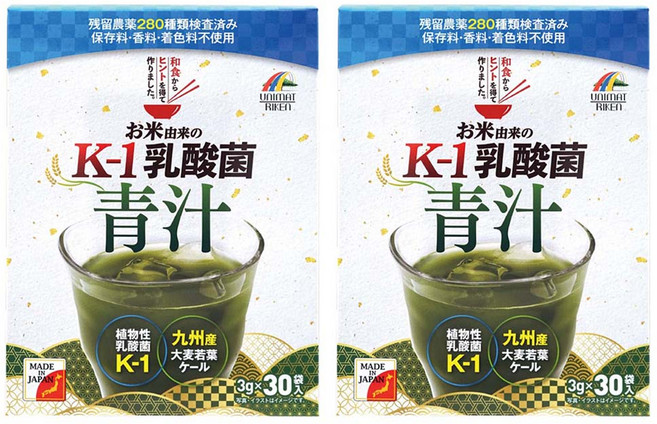 Unimat 米來源K-1乳酸菌青汁粉 30條入, 2盒, 90g