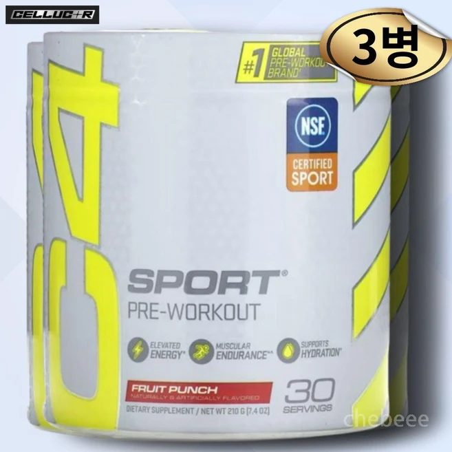 셀루코어 C4 스포츠 프리워크아웃 헬스 보충제 부스터 운동 전 후 210g 3병 프룻펀치 - 쿠팡