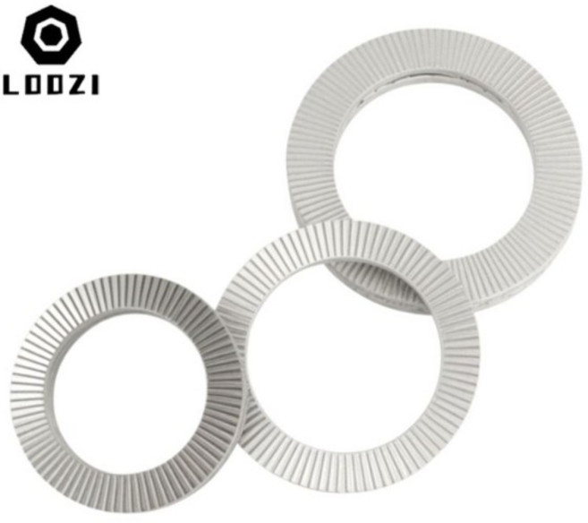 M3 M4 M5 M6 M8 M10~M22 304 스테인레스 스틸 Dacromet DIN25201 더블 데크 자동 잠금 와셔 웨지 잠금 느슨, M16 x5pcs, 01 304 Stainless Steel, 1개