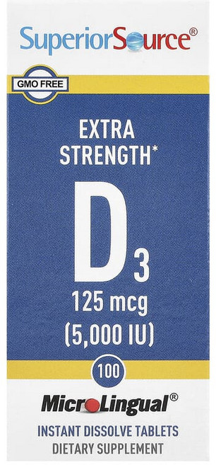 Superior Source D3 엑스트라 강도 125mcg(5000IU) 정제 100정, 4개