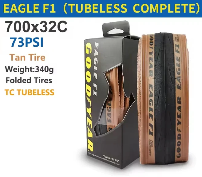 Goodyear Eagle F1 도로 자전거 타이어 튜브리스/튜브 타이어 700x25/28/30/32C 자전거 접이식 안티 펑크, 05 700x32c BR Tubeless