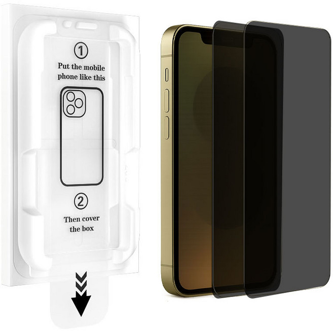 노바베이스 사생활 보호필름 지문방지 강화유리 손쉬운 부착 북케이스 포함, 2개