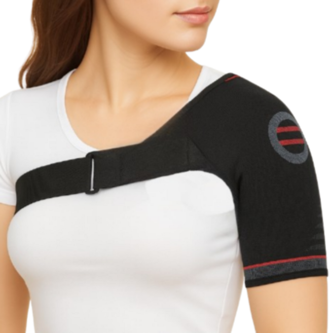모노그로우 관절보호 짱짱한 어깨 보호대, 블랙, 1개
