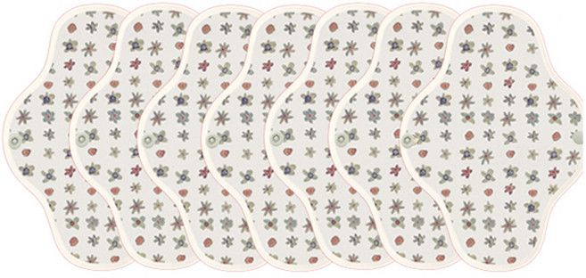 면달셋 / 퀄리티좋은 면생리대 순면엠보싱 Medium 7ea, 1세트, 7개입, 중형, 플라워