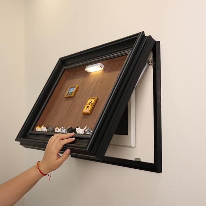 윈터커넥트 레트로 LED 두꺼비집 가리개 액자 DIY 마그네틱 배전함커버 빈티지 인테리어 액자 차단기 덮개 자석 피규어, 타입 A