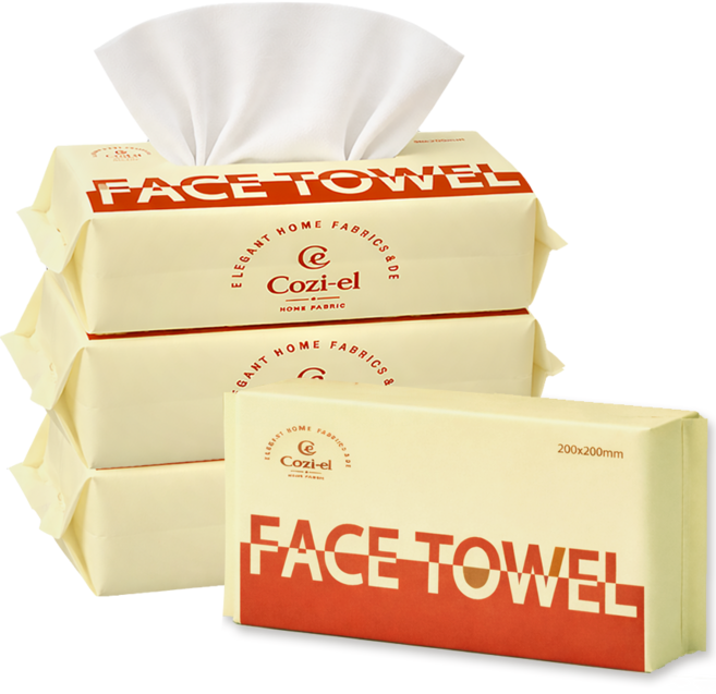코지엘 페이스 타올 일회용 세안타올 뽑아쓰는 1회용 수건 200x200mm, 4개, 80개입