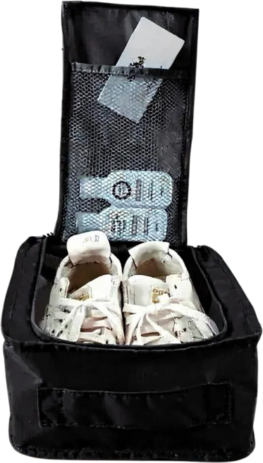 워니 신발 파우치 여행용 생활 방수 케이스 경량 주머니 다용도 정리함, 블랙, 1개