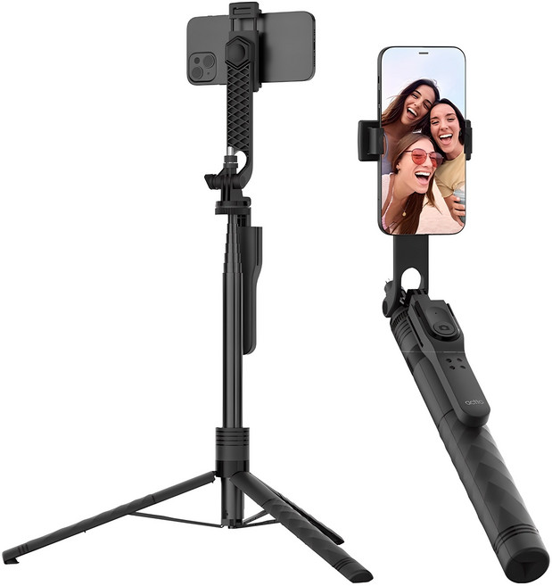 삼성 갤럭시 S26/S25/S24/S23/S22/S21/S20/S10 스마트폰 무선 블루투스 삼각대 셀카봉, 블랙, 1개